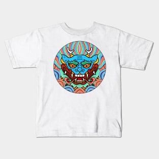 Minhwa: Dragon Face on Shield D Type Kids T-Shirt